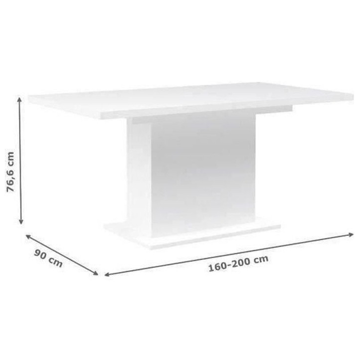 Table a manger extensible 4-6 personnes - Rectangulaire - Bois agglom