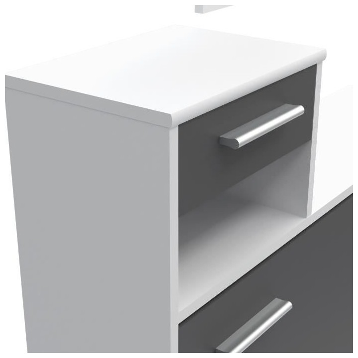 PEILI Vestiaire d'entrée contemporain blanc et gris mat - L 97,5 cm