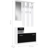 PEILI Vestiaire d'entrée contemporain blanc et noir mat - L 97,5 cm