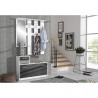 PEILI Vestiaire d'entrée contemporain blanc et noir mat - L 97,5 cm