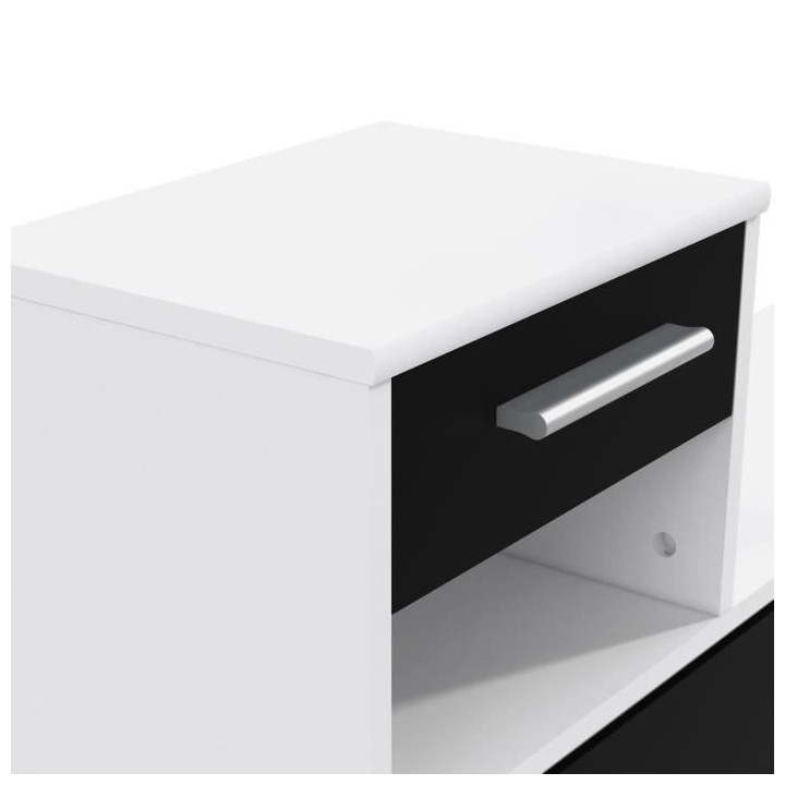 PEILI Vestiaire d'entrée contemporain blanc et noir mat - L 97,5 cm