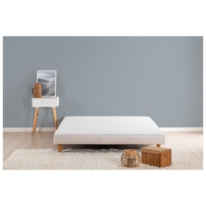 DEKO DREAM Rakenne Sommier tapissier a lattes 140 x 190 cm - Bois mass
