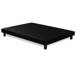 FINLANDEK Rakenne Sommier tapissier a lattes 160x200 cm - Bois massif Noir + Pieds