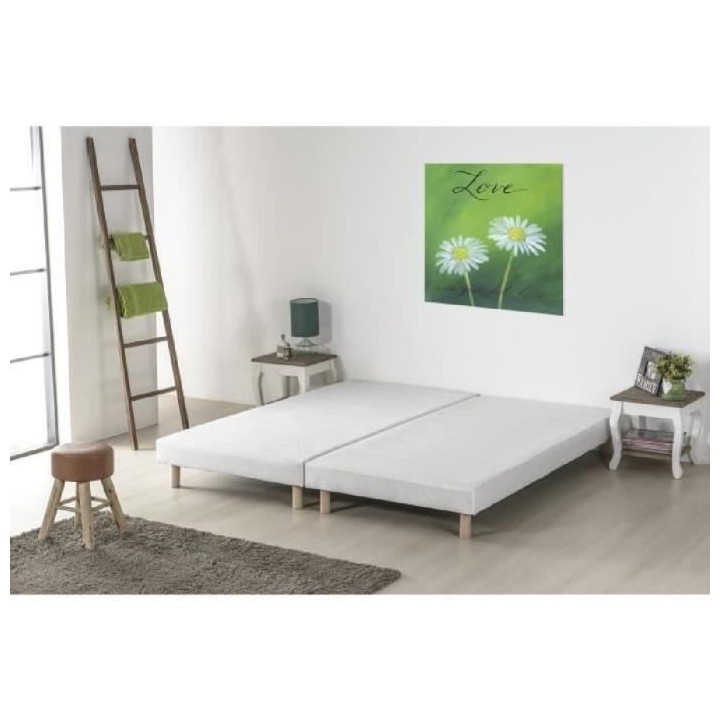 DEKO DREAM Rakenne Lot de 2 Sommiers tapissiers a lattes - 160 x 200 c