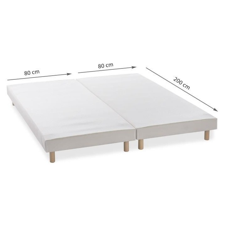 DEKO DREAM Rakenne Lot de 2 Sommiers tapissiers a lattes - 160 x 200 c