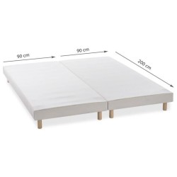 DEKO DREAM Rakenne - Sommiers tapissiers a lattes x 2 - 180 x 200 - Bois massif blanc + pieds