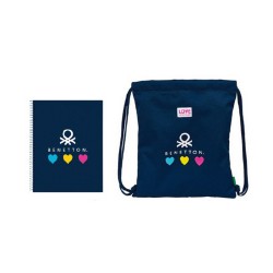 Ensemble de Papeterie Benetton Love 2 Pièces Blue marine