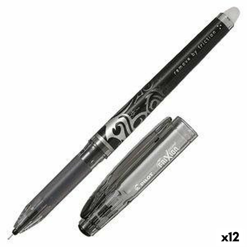 Crayon Pilot Frixion Point Encre effaçable 0,25 mm Noir Aiguille (12 Unités)