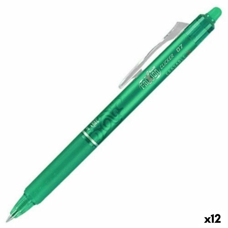 Crayon Pilot Frixion Clicker Encre effaçable Vert 0,4 mm 12 Unités