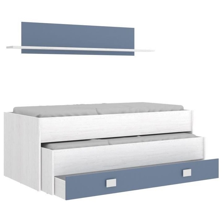 OCEAN Lit gigogne enfant 2 x 90 x 190 cm - Avec Tiroir de rangement +