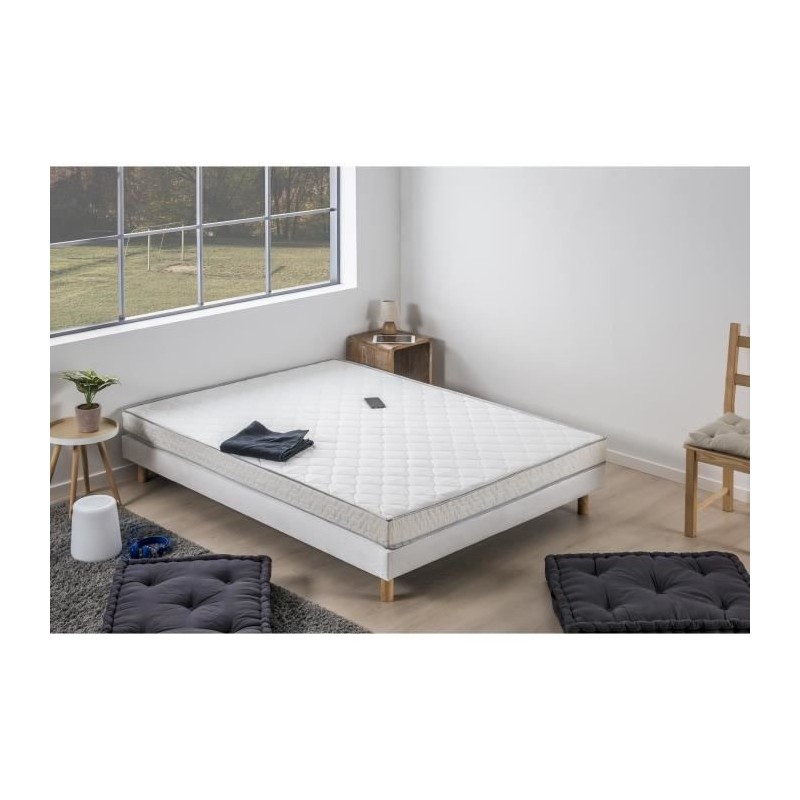 DEKO DREAM Koysi Ensemble Matelas 140x190 cm mousse mémoire de forme + Sommier - Mousse - Ferme - 14 cm - Hypoallergénique