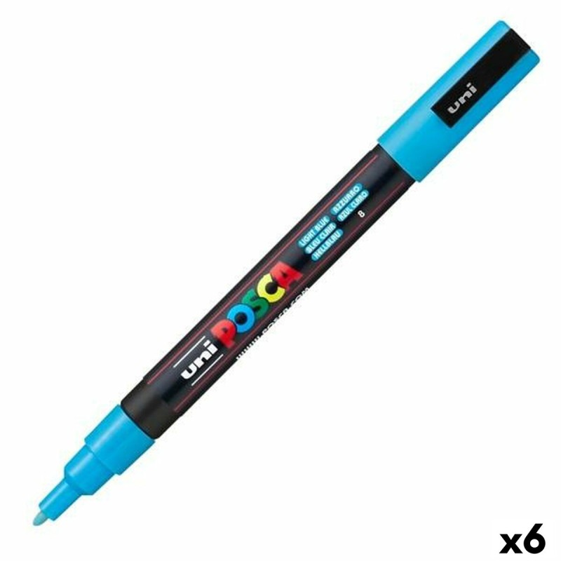 Marqueur POSCA PC-3M Bleu Bleu clair (6 Unités)