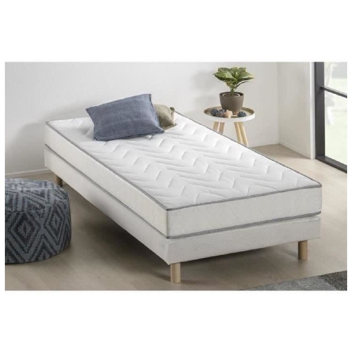 Ensemble matelas + sommier UNELMA 90 x 190 - 5 zones et mémoire de fo