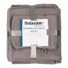 FINLANDEK Set 1 Serviette + 1 Drap Douche + 2 Gants KYLPY Gris