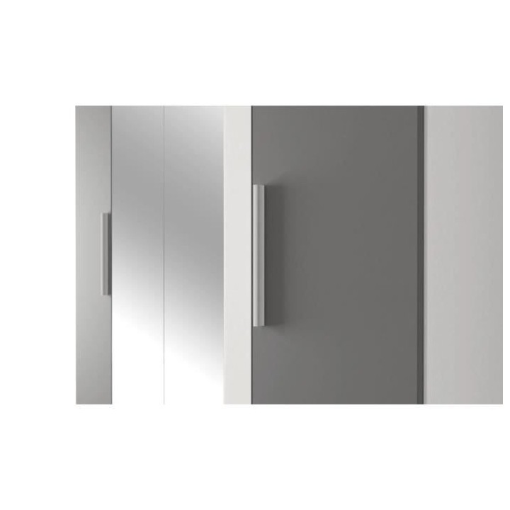 Armoire battante PEHMEA - Panneaux de particules - Blanc et gris - 4 p