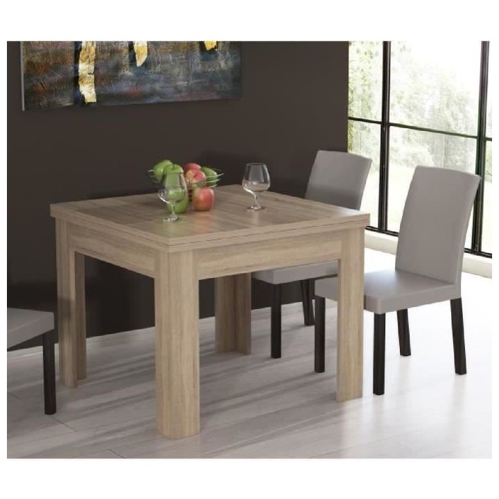 Table a manger extensible NUORI - Décor chene - 6/8 personnes - L 96-