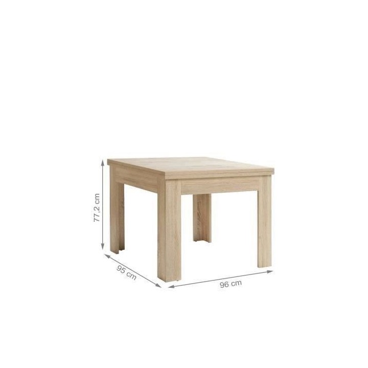 Table a manger extensible NUORI - Décor chene - 6/8 personnes - L 96-