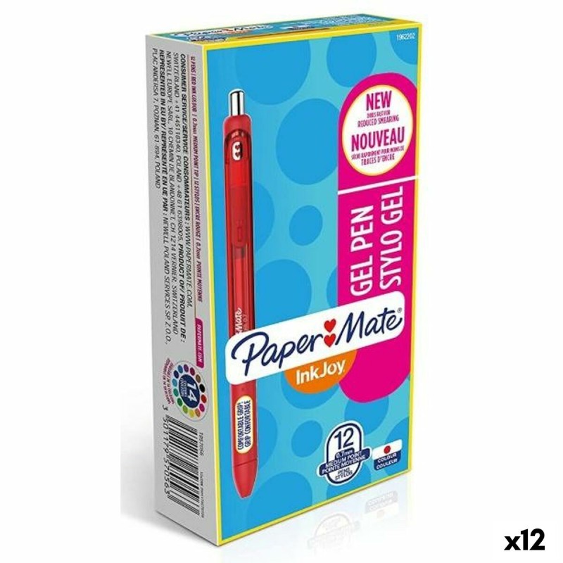 Stylo gel Paper Mate Inkjoy 12 Pièces Rouge (12 Unités)