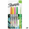 Ensemble de Marqueurs Sharpie Neon Multicouleur 4 Pièces 1 mm (12 Unités)