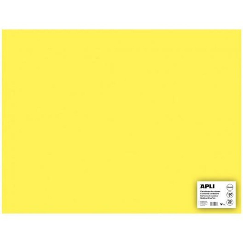 Papiers carton Apli Jaune 50 x 65 cm (25 Unités)