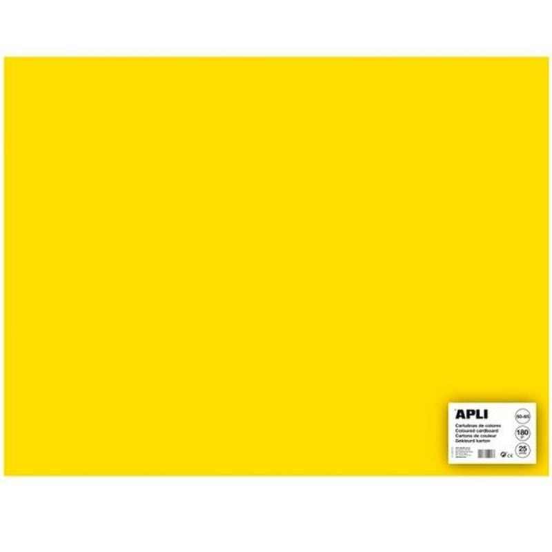 Papiers carton Apli Jaune 50 x 65 cm (25 Unités)