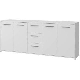 Buffet bas - Blanc mat - 4 portes 3 tiroirs - L 179 x P 42 x H 74,5 cm