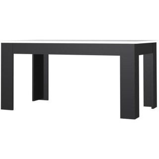 Table a manger PILVI - 6 a 8 personnes - Blanc et noir mat - Contempor