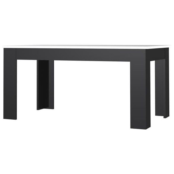 Table a manger PILVI - 6 a 8 personnes - Blanc et noir mat - Contempor