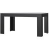 Table a manger PILVI - 6 a 8 personnes - Blanc et noir mat - Contemporain - L 160 x P 90 x H 75 cm