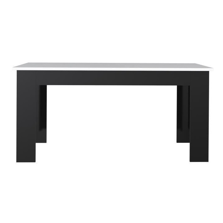 Table a manger PILVI - 6 a 8 personnes - Blanc et noir mat - Contempor