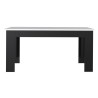 Table a manger PILVI - 6 a 8 personnes - Blanc et noir mat - Contemporain - L 160 x P 90 x H 75 cm