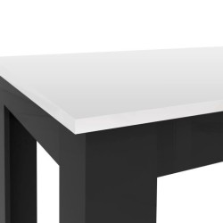 Table a manger PILVI - 6 a 8 personnes - Blanc et noir mat - Contemporain - L 160 x P 90 x H 75 cm