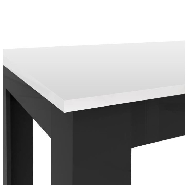 Table a manger PILVI - 6 a 8 personnes - Blanc et noir mat - Contempor
