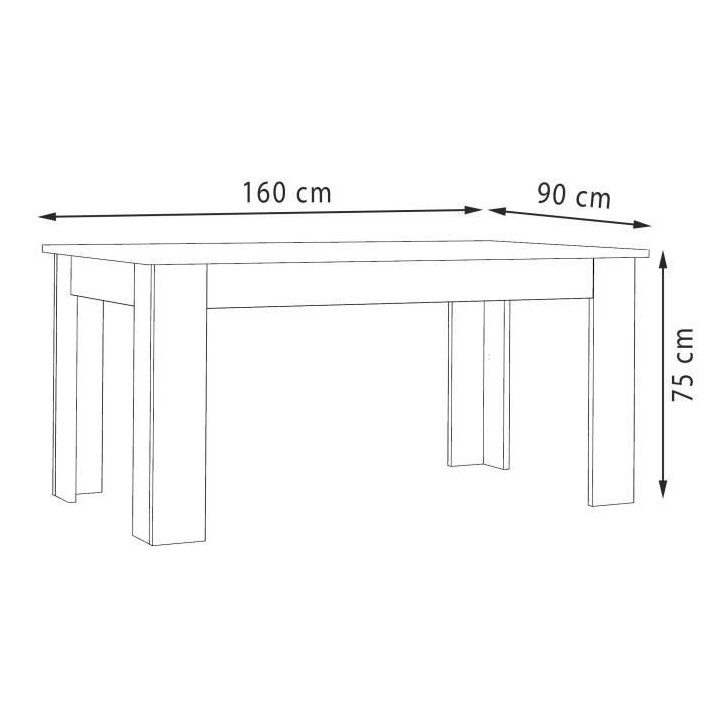 Table a manger PILVI - 6 a 8 personnes - Blanc et noir mat - Contempor