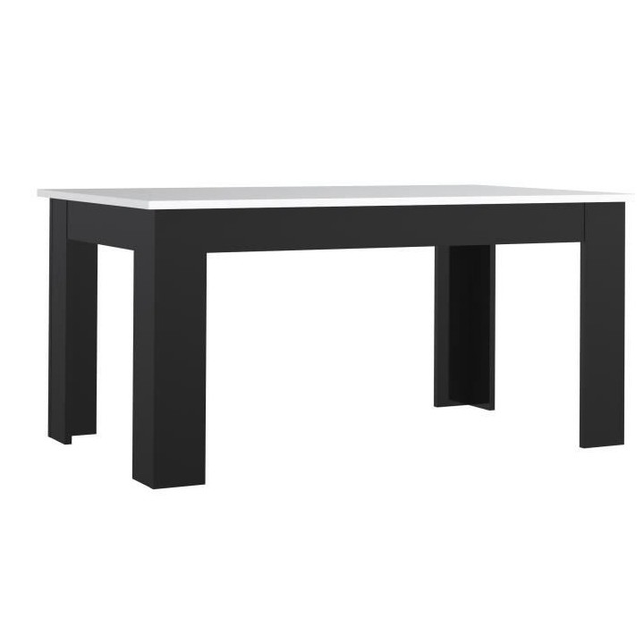Table a manger PILVI - 6 a 8 personnes - Blanc et noir mat - Contempor