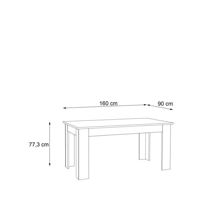 Table a manger PILVI - 6 a 8 personnes - Blanc et béton clair - Conte