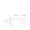 Table a manger PILVI - 6 a 8 personnes - Blanc et béton clair - Contemporain - L 160 x P 90 x H 75 cm