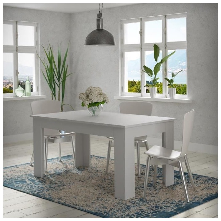 Table a manger PILVI - 6 a 8 personnes - Blanc - Contemporain - L 160