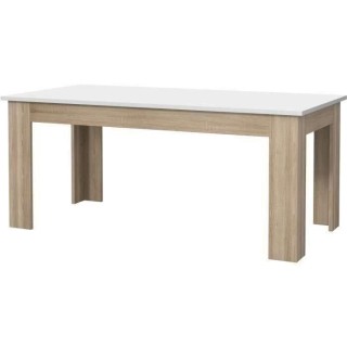 Table a manger PILVI - 8 personnes - Blanc et chene sonoma - L 180 x I