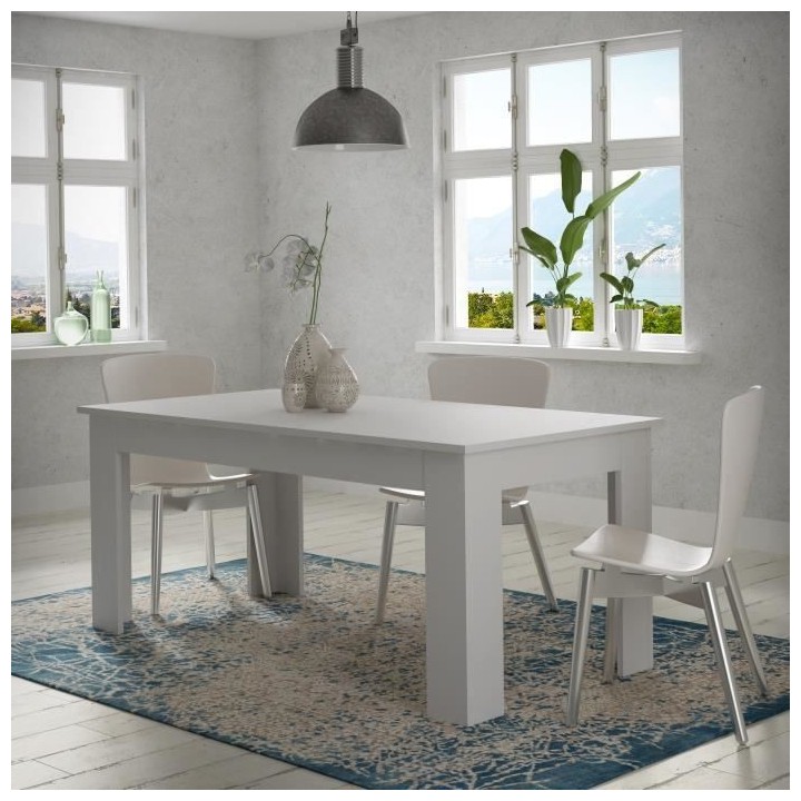 Table a manger PILVI - 8 personnes - Blanc - L 180 x I90 x H 75 cm