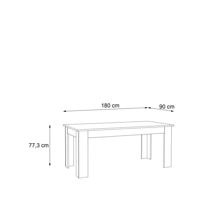 Table a manger PILVI - 8 personnes - Blanc - L 180 x I90 x H 75 cm