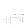 Table a manger PILVI - 8 personnes - Blanc - L 180 x I90 x H 75 cm