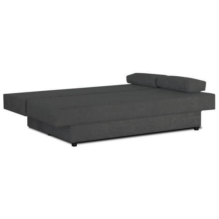 Banquette convertible 3 places Piry - Tissu gris - L 187 x P 88 cm