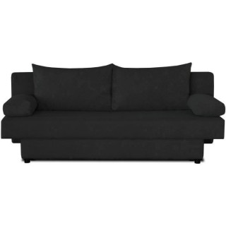 Banquette convertible PIRY 3 places - Tissu noir - Classique - L 187 x