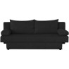 Banquette convertible PIRY 3 places - Tissu noir - Classique - L 187 x P 88 cm