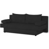 Banquette convertible PIRY 3 places - Tissu noir - Classique - L 187 x P 88 cm