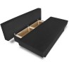 Banquette convertible PIRY 3 places - Tissu noir - Classique - L 187 x P 88 cm