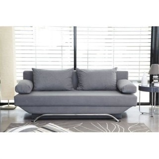 Banquette convertible 3 places Teijo - Tissu gris - L187 x P 91 x H 82