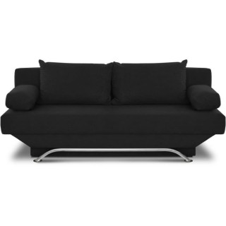 Banquette convertible TEIJO 3 places - Tissu noir - Contemporain - L18