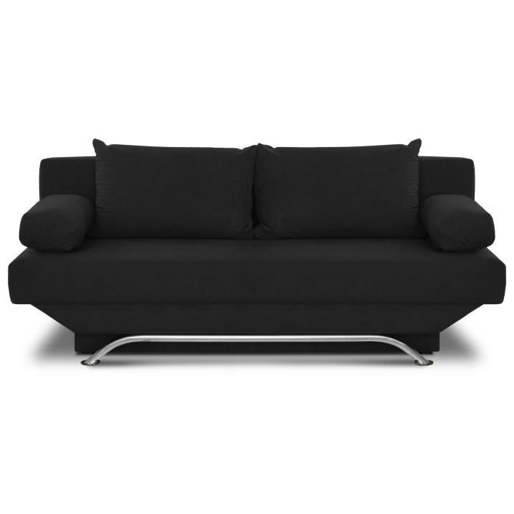 Banquette convertible TEIJO 3 places - Tissu noir - Contemporain - L18